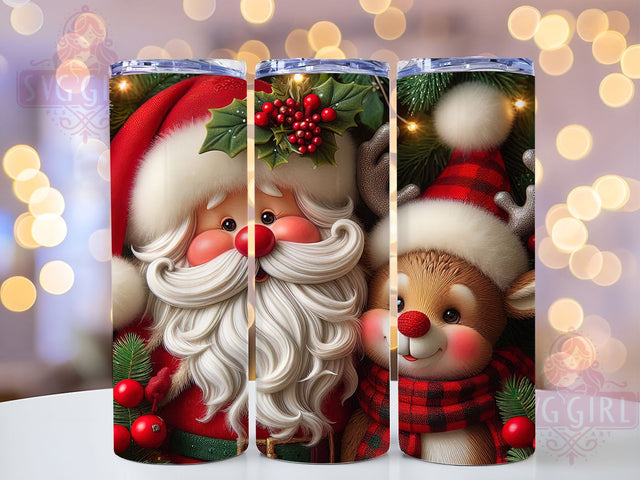 Cute Santa Rudolph Christmas Tumbler, Kids Christmas Sublimation Design, Festive Holiday Art, 20oz Xmas Tumbler, Whimsical Santa Mug, Stylish Rudolph Cup, Cozy Christmas Wrap Sublimation SvggirlplusArt 
