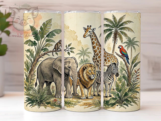 Cute Savanna Animals 20oz Tumbler, Cute Savanna Animals, Savanna Animals, Cute Savanna, Animal Tumbler, 20oz Tumbler, Savanna Tumbler, Tumbler Wrap Sublimation Lara' s Designs 