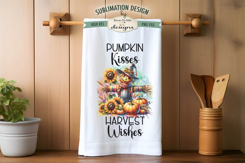 Cute Scarecrows | Fall Kitchen Towel Sublimation Designs Sublimation Ewe-N-Me Designs 