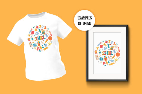 Cute School Print PNG Sublimation | School Round Design for Kid T Shirt, Mug, Sticker, Elementary Classroom Posters | Digital Download Sublimation AnnaViolet_store 