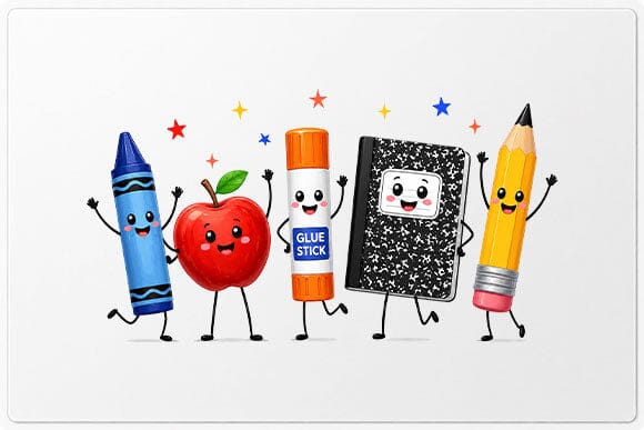 Cute School Supplies PNG Back to School Digital Download SVG BillahCrafts 