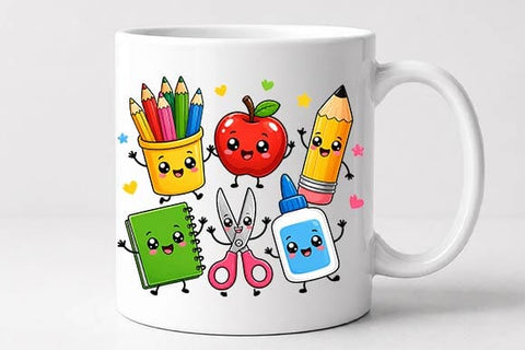 Cute School Supplies PNG, Back to School SVG BillahCrafts 