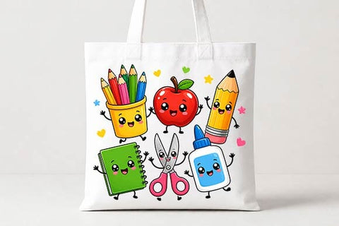 Cute School Supplies PNG, Back to School SVG BillahCrafts 