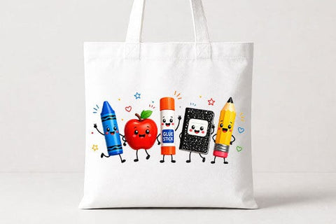 Cute School Supplies PNG | Kawaii Classroom Characters PNG SVG BillahCrafts 