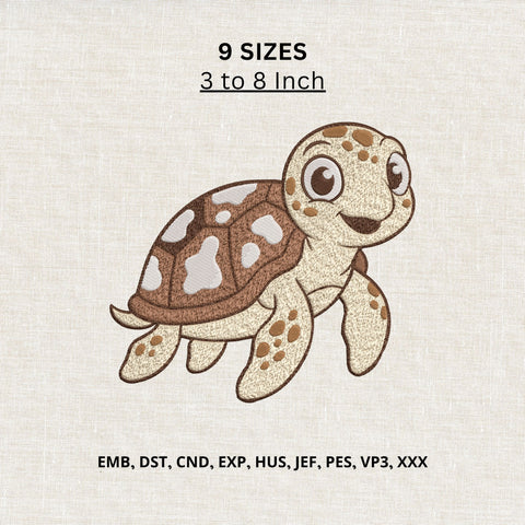 Cute Sea Turtle Machine Embroidery Design – Baby Ocean Turtle Nautical Embroidery File Embroidery/Applique DESIGNS PatternFeed8 