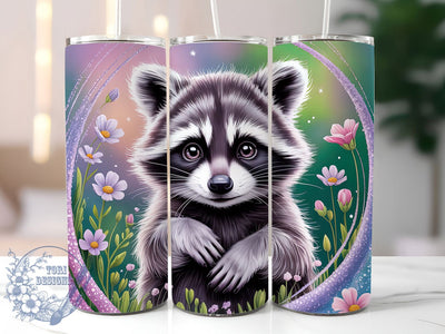 Cute Seamless Raccoon 20oz Tumbler, Cute Animal Cup Wrap, Seamless Raccoon Design, Sublimation Tumbler Wrap, 20Oz Tumbler Design, Artistic Animal Cup, Stylish Raccoon Wrap Sublimation ToriDesigns 