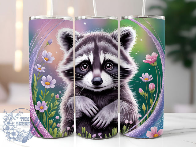 Cute Seamless Raccoon 20oz Tumbler, Cute Animal Cup Wrap, Seamless Raccoon Design, Sublimation Tumbler Wrap, 20Oz Tumbler Design, Artistic Animal Cup, Stylish Raccoon Wrap Sublimation ToriDesigns 