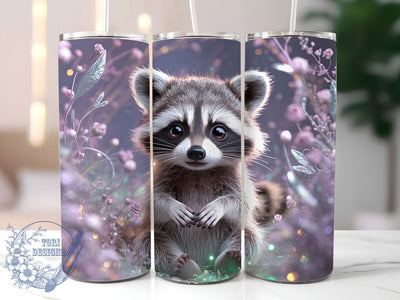 Cute Seamless Raccoon 20oz Tumbler, Cute Animal Cup Wrap, Seamless Raccoon Design, Sublimation Tumbler Wrap, 20Oz Tumbler Design, Artistic Animal Cup, Stylish Raccoon Wrap Sublimation ToriDesigns 
