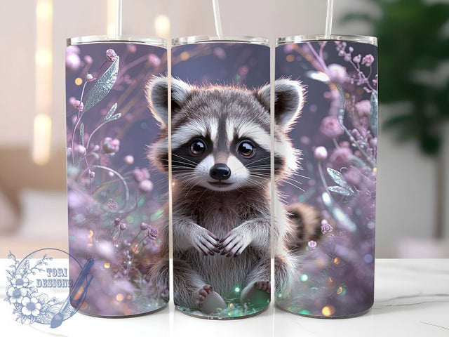 Cute Seamless Raccoon 20oz Tumbler, Cute Animal Cup Wrap, Seamless Raccoon Design, Sublimation Tumbler Wrap, 20Oz Tumbler Design, Artistic Animal Cup, Stylish Raccoon Wrap Sublimation ToriDesigns 