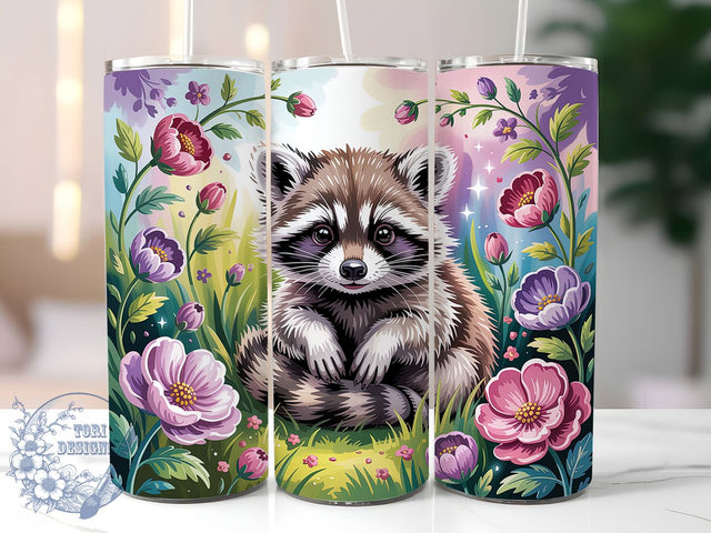 Cute Seamless Raccoon 20oz Tumbler, Cute Animal Cup Wrap, Seamless Raccoon Design, Sublimation Tumbler Wrap, 20Oz Tumbler Design, Artistic Animal Cup, Stylish Raccoon Wrap Sublimation ToriDesigns 