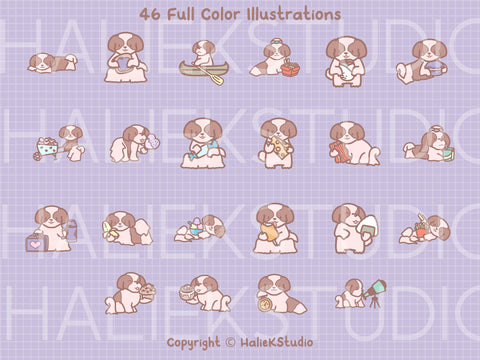 Cute Shih Tzus Color PNG and SVG Design Set SVG HalieKStudio 