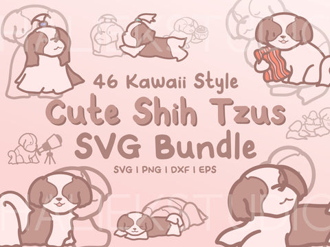 Cute Shih Tzus SVG Design Set SVG HalieKStudio 