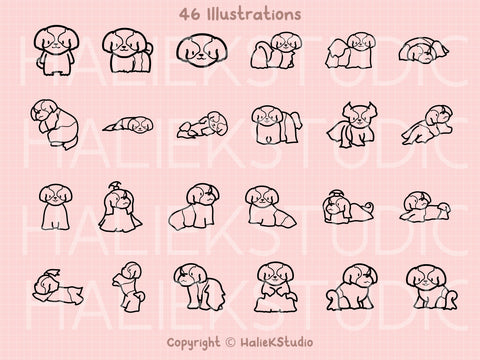 Cute Shih Tzus SVG Design Set SVG HalieKStudio 