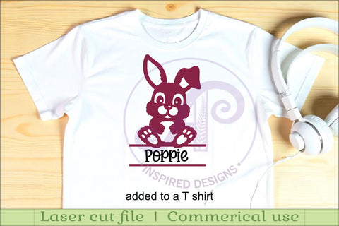 Cute sitting bunny Name sign SVG APInspireddesigns 