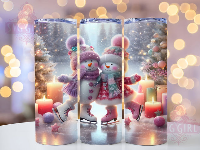 Cute Skating Snowman Christmas Tumbler Wrap, Christmas Snowman Sublimation, Winter Holiday Drinkware, Cute Ice Skating Snowman Wrap, Festive Holiday Sublimation Design, Merry Christmas Snowman Wrap Sublimation SvggirlplusArt 