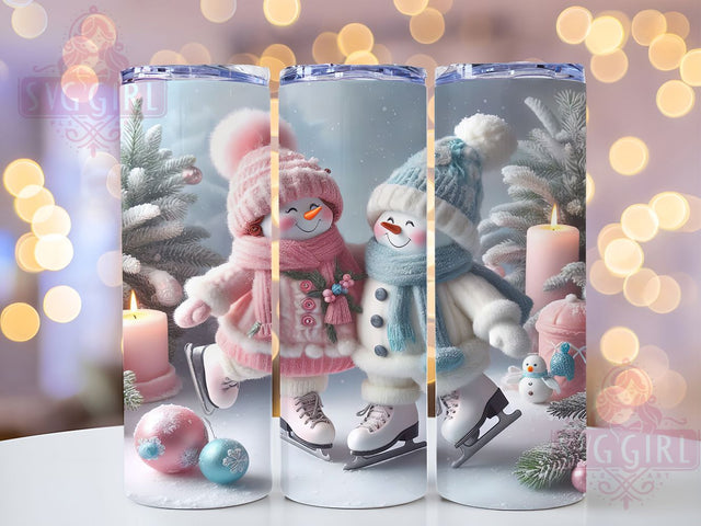 Cute Skating Snowman Christmas Tumbler Wrap, Christmas Snowman Sublimation, Winter Holiday Drinkware, Cute Ice Skating Snowman Wrap, Festive Holiday Sublimation Design, Merry Christmas Snowman Wrap Sublimation SvggirlplusArt 
