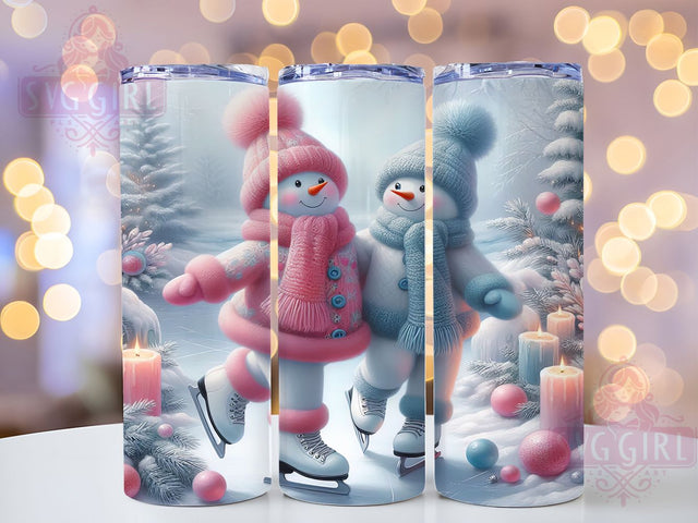 Cute Skating Snowman Christmas Tumbler Wrap, Christmas Snowman Sublimation, Winter Holiday Drinkware, Cute Ice Skating Snowman Wrap, Festive Holiday Sublimation Design, Merry Christmas Snowman Wrap Sublimation SvggirlplusArt 