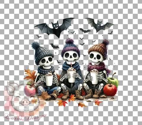Cute Skeleton, Halloween PNG, Sublimation Download, Skeleton Art, Spooky Design, Digital Download, Printable Halloween, Halloween Decor Sublimation Lara' s Designs 