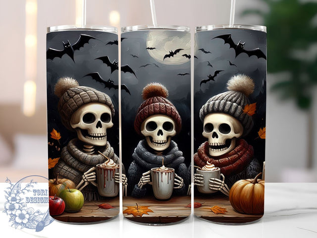 Cute Skeleton, Halloween Tumbler, Fall Design, Sublimation PNG, Spooky Season, Halloween Decor, Fun Drinkware, Autumn Vibes Sublimation ToriDesigns 