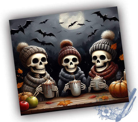 Cute Skeleton, Halloween Tumbler, Fall Design, Sublimation PNG, Spooky Season, Halloween Decor, Fun Drinkware, Autumn Vibes Sublimation ToriDesigns 