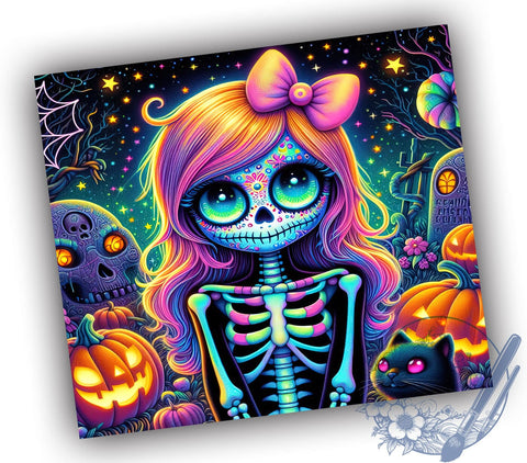 Cute Skeleton Tumbler, Halloween Design, Coquette Bow, Spooky Sublimation, Festive Drinkware, Unique Halloween Gift, Gothic Aesthetic, Fun Halloween Decor Sublimation ToriDesigns 