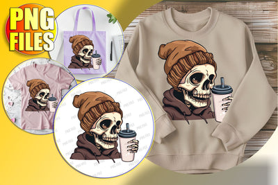 Cute Skull with Bow Autumn Sublimation PNG Clipart Sublimation afrosvg 
