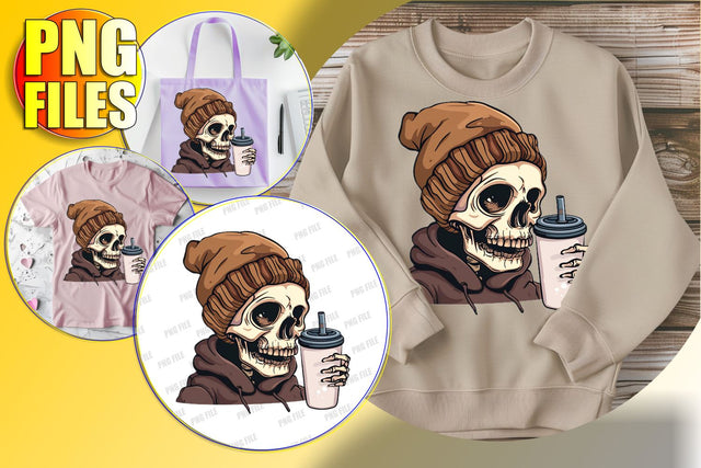 Cute Skull with Bow Autumn Sublimation PNG Clipart Sublimation afrosvg 