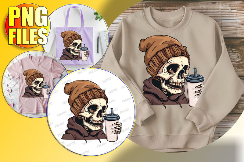 Cute Skull with Bow Autumn Sublimation PNG Clipart Sublimation afrosvg 