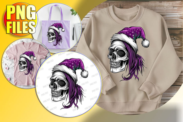 Cute Skull with Bow for Sublimation - Halloween Fall PNG Sublimation afrosvg 