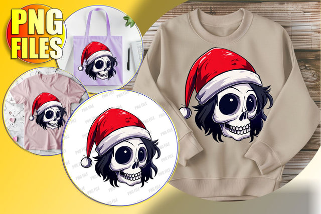 Cute Skull with Bow Sublimation Clipart - Fall Halloween PNG Sublimation afrosvg 