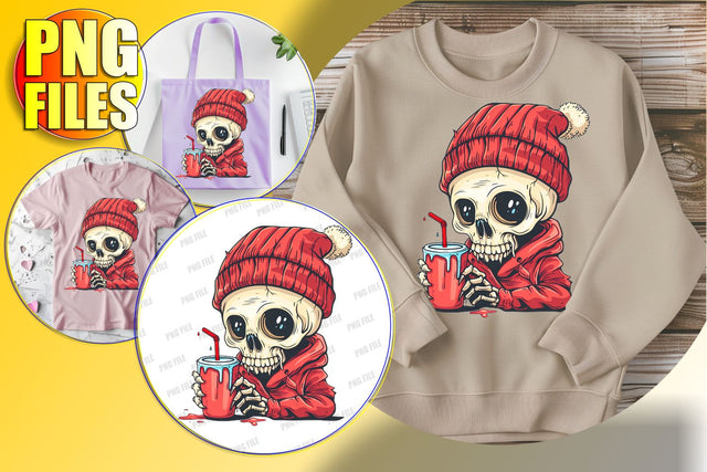 Cute Skull with Bow Sublimation PNG - Halloween Design Sublimation afrosvg 