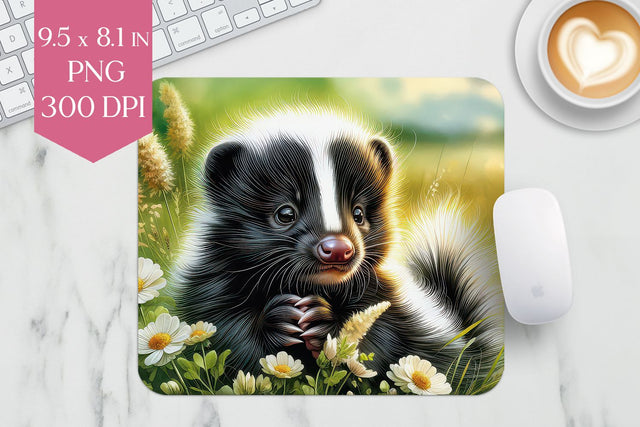 Cute Skunk Mousepad Sublimation Design Sublimation BijouBay 