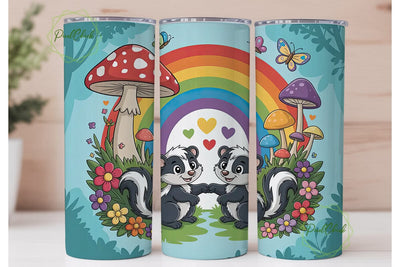 Cute Skunks Tumbler Wrap Sublimation PixelChick 