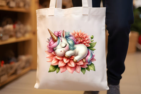 Cute Sleeping Baby Unicorn Clipart PNG Sublimation Rupkotha 