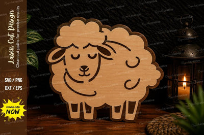 Cute Sleeping Sheep Laser Cut SVG Design SVG Regulrcrative 