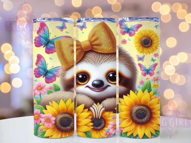 Cute Sloth, Sloth Design, Tumbler Wrap, PNG Sublimation, 20oz Tumbler, Animal Lover Gift, Lazy Sloth, Fun Drinkware Sublimation SvggirlplusArt 