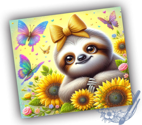 Cute Sloth, Tumbler Design, Sublimation PNG, Animal Lover, 20oz Tumbler, Sloth Gift, Relaxation Theme, Fun Drinkware Sublimation ToriDesigns 