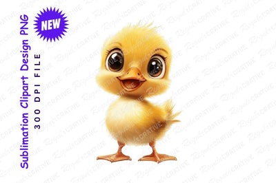 Cute smiling cartoon duckling clipart png Sublimation Regulrcrative 