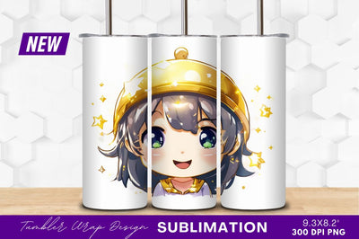Cute Smiling Chibi Girl With Golden Helmet Sublimation Regulrcrative 