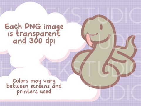 Cute Snakes Color Clip Art PNG SVG Design Set SVG HalieKStudio 