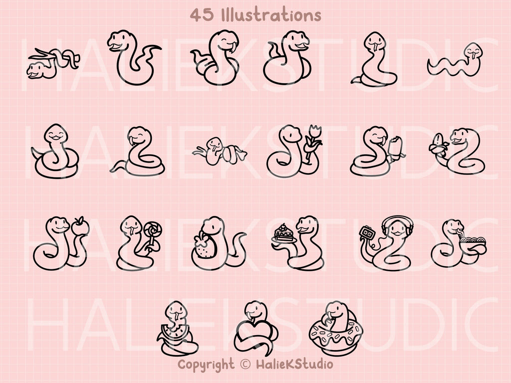 Cute Snakes SVG Design Set - So Fontsy