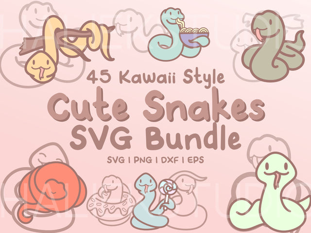 Cute Snakes SVG Design Set SVG HalieKStudio 