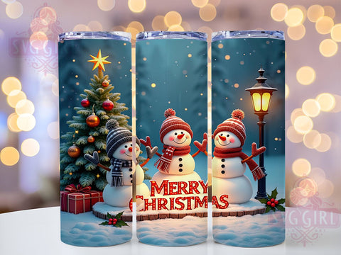 Cute Snowman Checkered Christmas Tumbler, Cute Snowman Tumbler, Merry Christmas Design, 20oz Wrap, Checkered Pattern, Holiday Drinkware, Winter Decor, Sublimation Art Sublimation SvggirlplusArt 