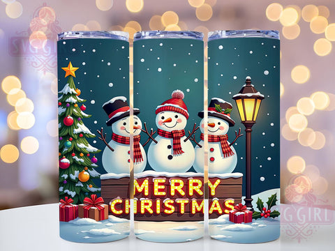 Cute Snowman Checkered Christmas Tumbler, Cute Snowman Tumbler, Merry Christmas Design, 20oz Wrap, Checkered Pattern, Holiday Drinkware, Winter Decor, Sublimation Art Sublimation SvggirlplusArt 