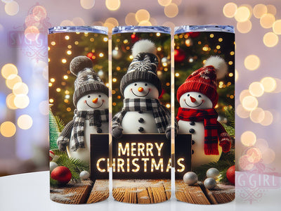 Cute Snowman Checkered Christmas Tumbler, Cute Snowman Tumbler, Merry Christmas Design, 20oz Wrap, Checkered Pattern, Holiday Drinkware, Winter Decor, Sublimation Art Sublimation SvggirlplusArt 