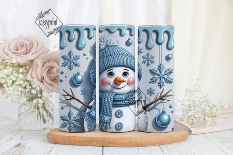 Cute Snowman Christmas 20oz Tumbler Sublimation sassyprint 