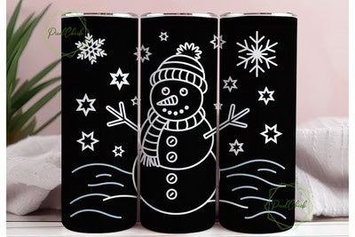 Cute Snowman Christmas 20oz Tumbler Wrap Sublimation PixelChick 