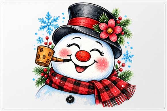 Cute Snowman Christmas PNG SVG BillahCrafts 