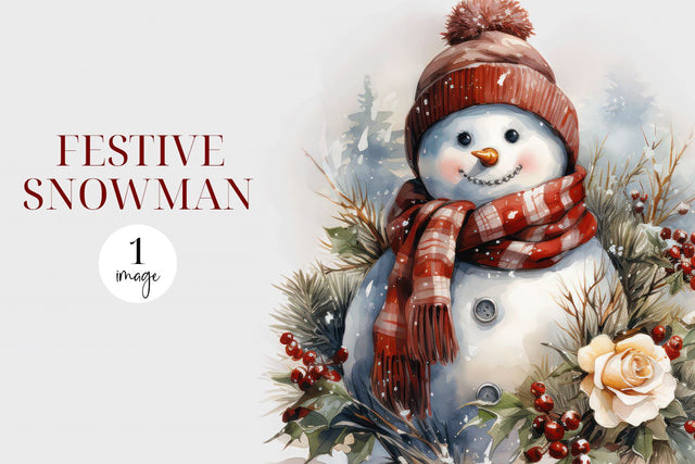 Cute Snowman Clipart - Festive Snowman Sublimation Sublimation BijouBay 