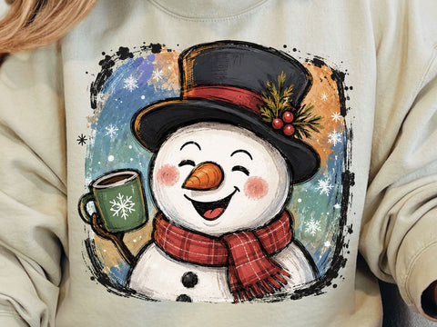 Cute Snowman Coffee Bundle PNG Design SVG DesignDestine 